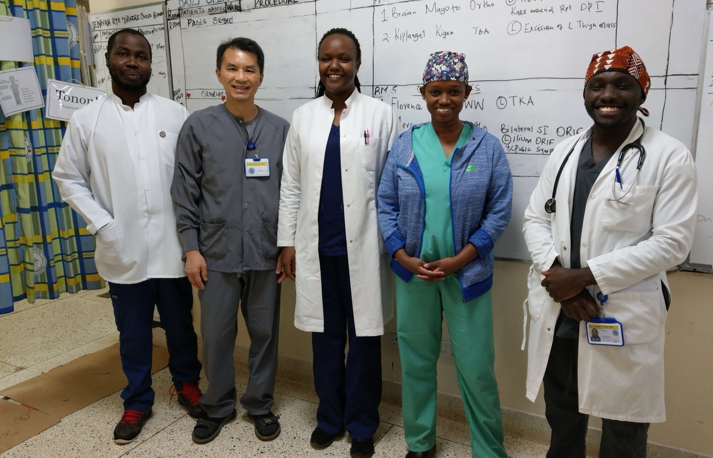 Charles Cheng with surgical residents in Kenya